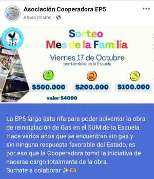 Bono contribución de la Escuela N° 5
