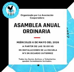 Asamblea Anual de la Cooperadora de la Escuela N° 5
