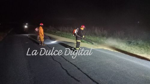 Derrame de cereal en Ruta 86